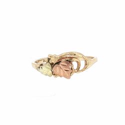Woman’s Ladies 10k Two Toned Rose Yellow Gold Tri-Color Leaf Motif Black Hills Gold Style Ring Size 5 GP3136593