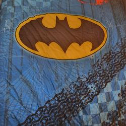 BATMAN Twin, Comforter, Sheet Set, Blue And Yellow
