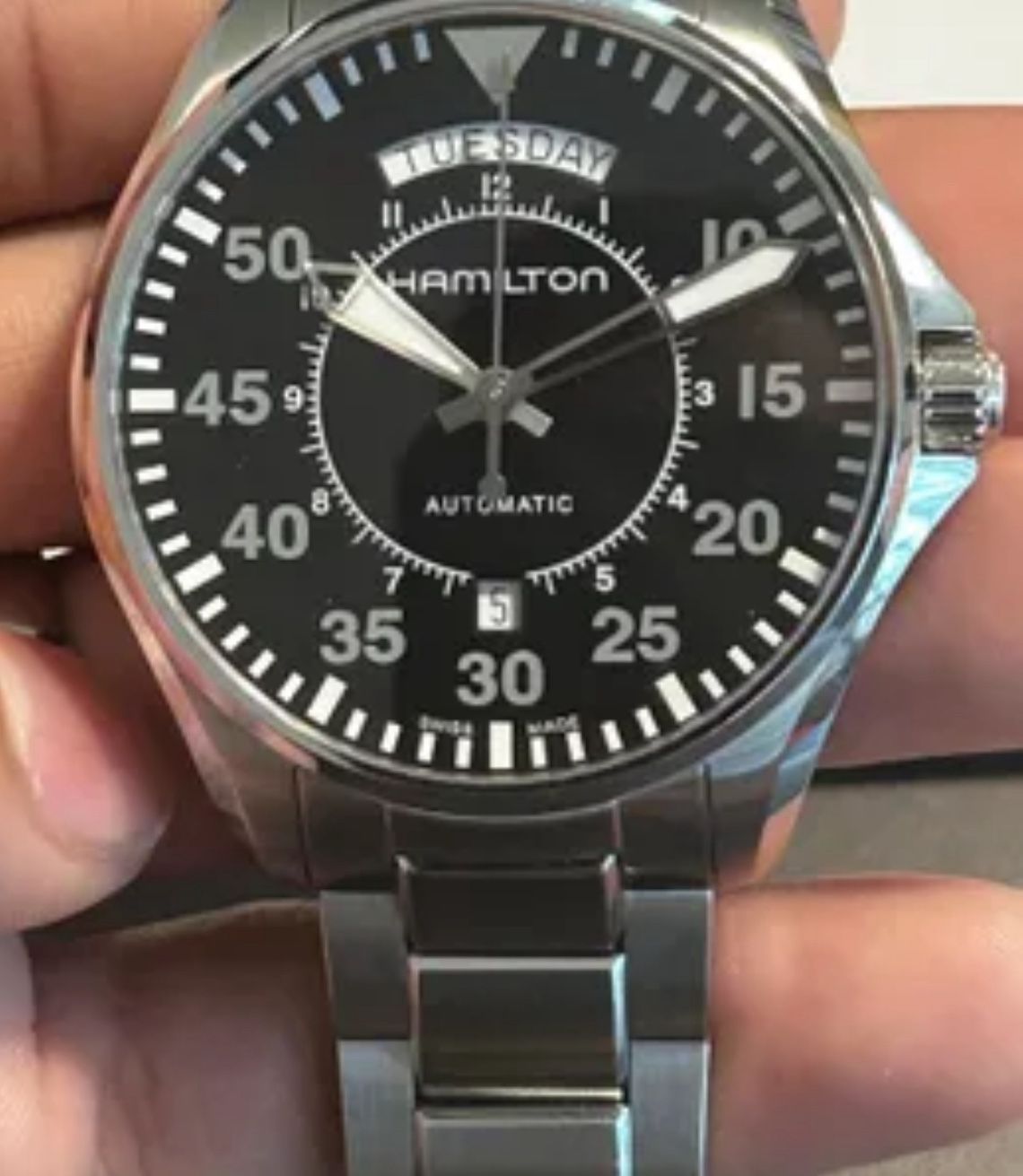 42MM HAMILTON KHAKI AVIATION PILOT DAY DATE AUTO