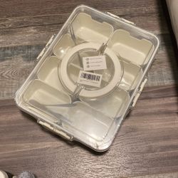 Snackle Box Container,Divided Serving Tray with Lid and Handle