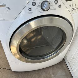 White And Silver Dryer Whirlpool Gas Appliances