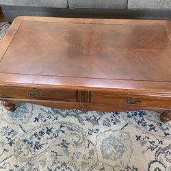 Finished Wood Coffee Table And End Table