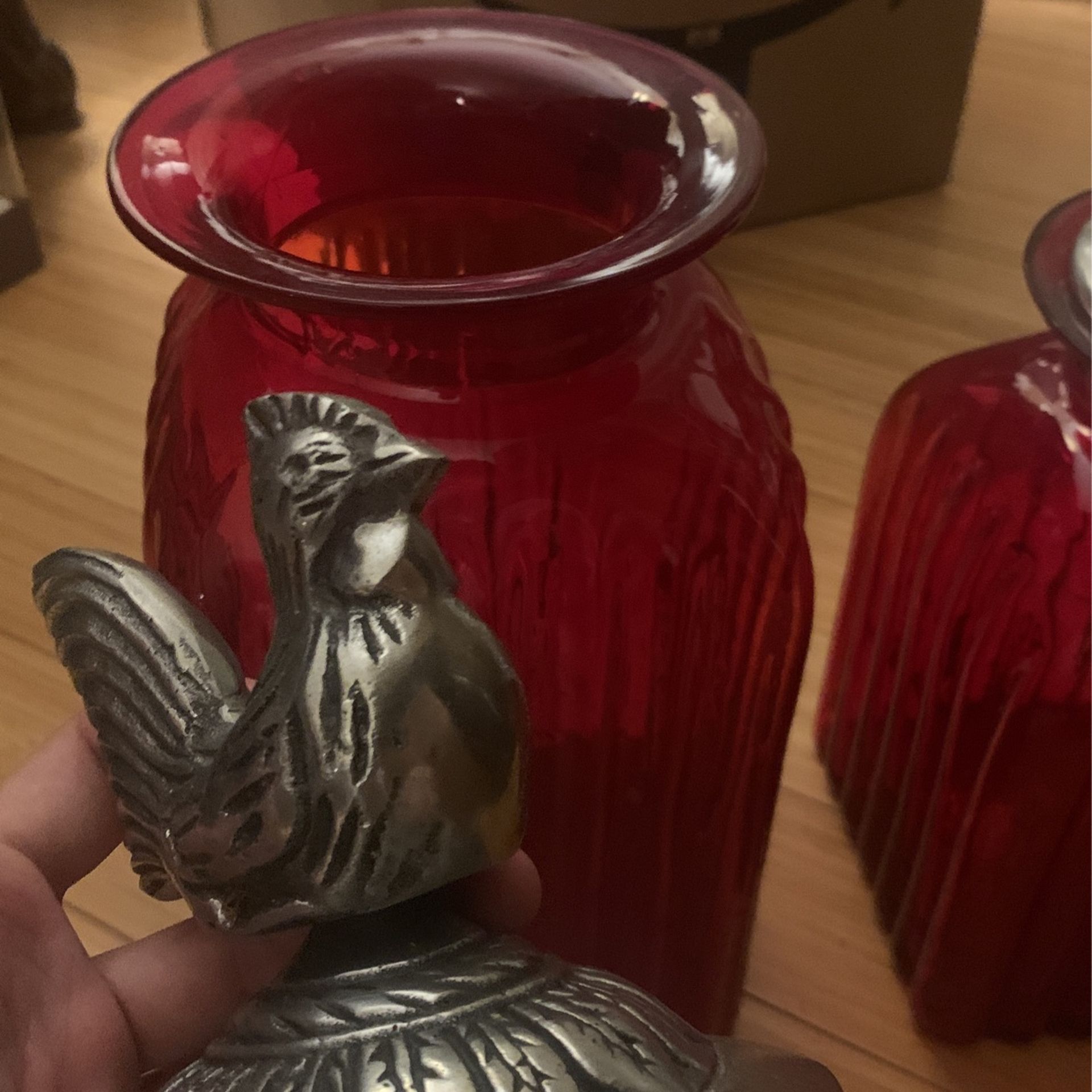 Antique Silver Chicken Cookie Jars