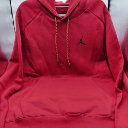 Mens Sz XL Nike Jordan Jumpman Flecce Pullover Sweatshirt Hoodie Red Hibiscus 