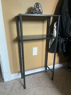 Narrow Black Console Table – 2-Tier