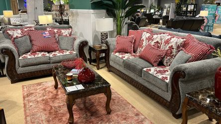 💥Whitland - Sofa & Loveseat - Light Gray / Red

💥👈Financing Available Only $10 Down Payment🥳