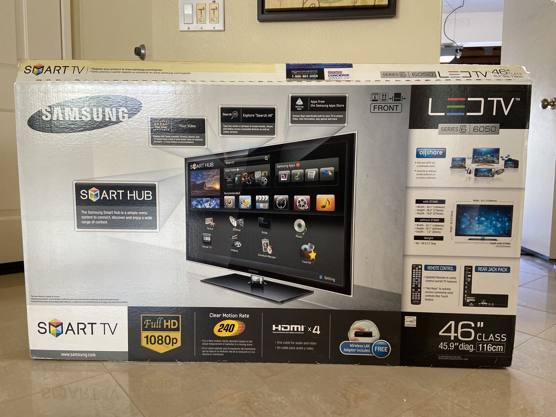 Samsung 46in Smart TV (LED) - 80$