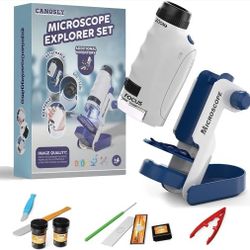 Microscope for Kids, 60x-120x, Science Kits for Kids Age 5-7, Stem Toys for 5 Year Old, Detachable Miniscope, Portable Mini Scope, Handheld, Explorer 