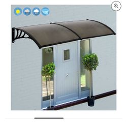 SUPER DEAL Juego de 2 toldos de 40 x 80 pulgadas para puerta superior de ventana, cubierta de patio moderna de policarbonato contra lluvia y nieve (ma