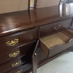 12 Drawer Solid Wood Dresser  With Double Mirrors 