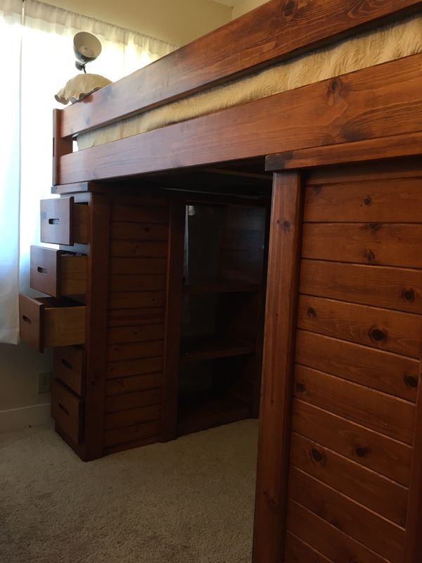 Solid Wood Bunk Bed With Drawers And Desk For In Hayward Ca Offerup
