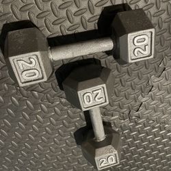 Cast Iron Hex Dumbbells 20 pounds  