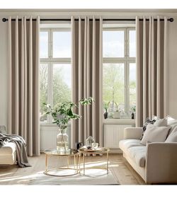 New MIULEE Blackout Curtains 2 Panels grommet 40 x 72 Inch Long Taupe