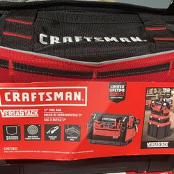 Craftsman Versastack 8.5 in. W X 13.5 in. H Polyester Tool Bag 31 pocket Black/Red 1 pc