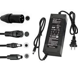 48V Electric Bike Charger 54.6V 2A Fast Charger, 13S Lithium Battery Charger with 5 Plugs
