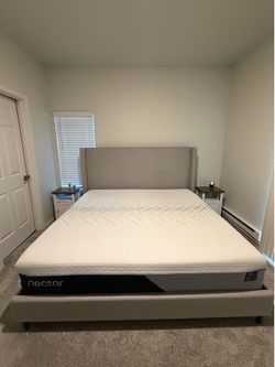 King Bed Frame/Nectar Premier Hybrid King Mattress