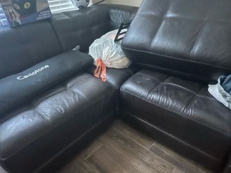 Espresso color leather couch