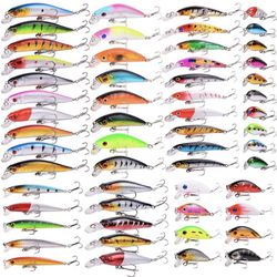 Set of 56 BRAND NEW Assorted Crankbaits Topwater Hard Lures Fishing Bass Trout Crappie Muskie Pike