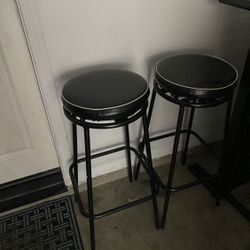 Black Barstool Pair