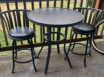 Glass Top Table & 2 Chairs