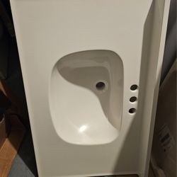 WHITE BATHROOM TOP VANITY....30" × 18"....NEW....$ 150