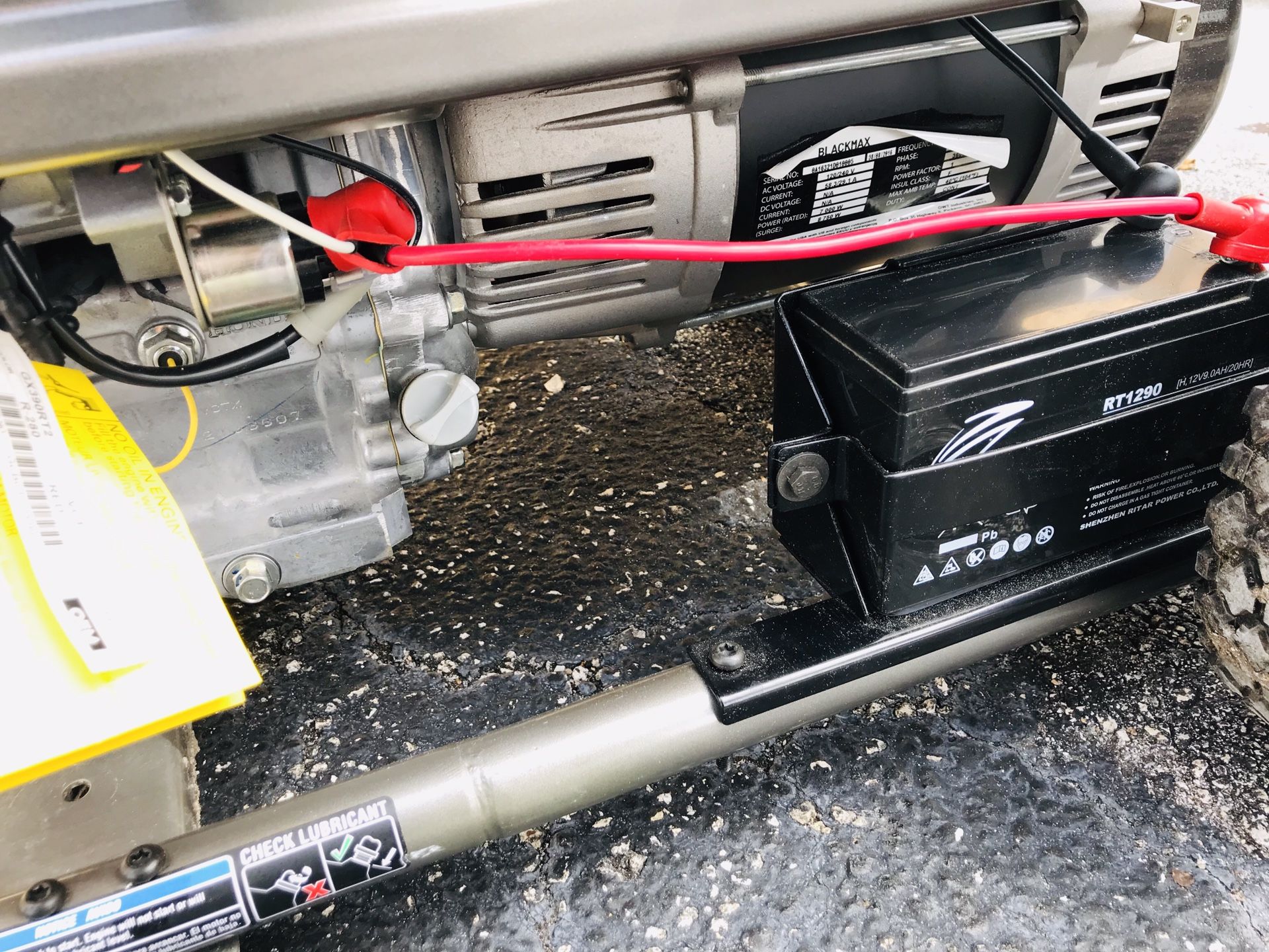 Honda black max generator 7000 running watts Electric start GX 390 for