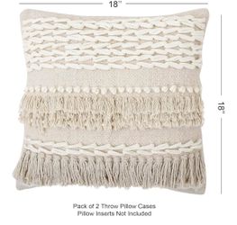 Boho Throw Pillows/Cover Only X2
