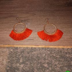 Tassel Big Hoops Earrings 