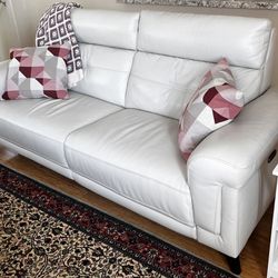 Real Leather Reclining Sofa