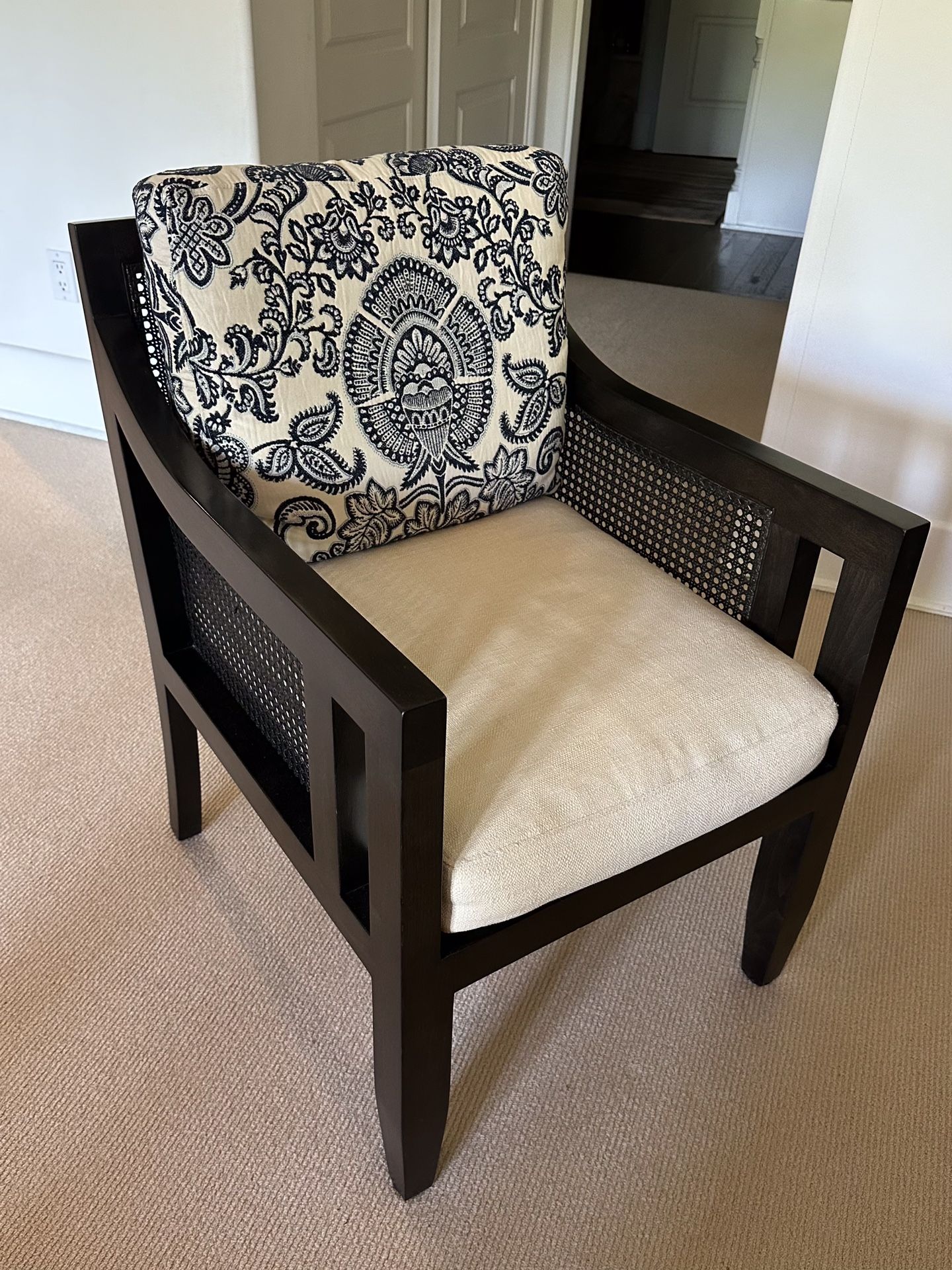 Meredith Baer Black Cane Accent Chairs - 2 Available