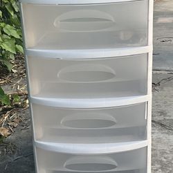 Used Sterilite 4-drawer organizer drawers - 24.5"H x 15"W x 18.5"D