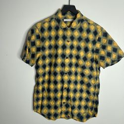 Outerknown BBQ Shirt Mens Medium Sagebrush Solar Yellow Button Down