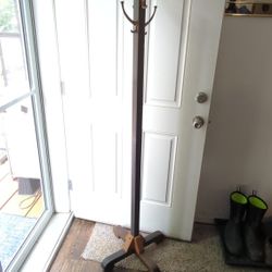 Wood Standing Coat Rack
