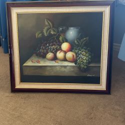 Still Life Oil On Canvas Painting