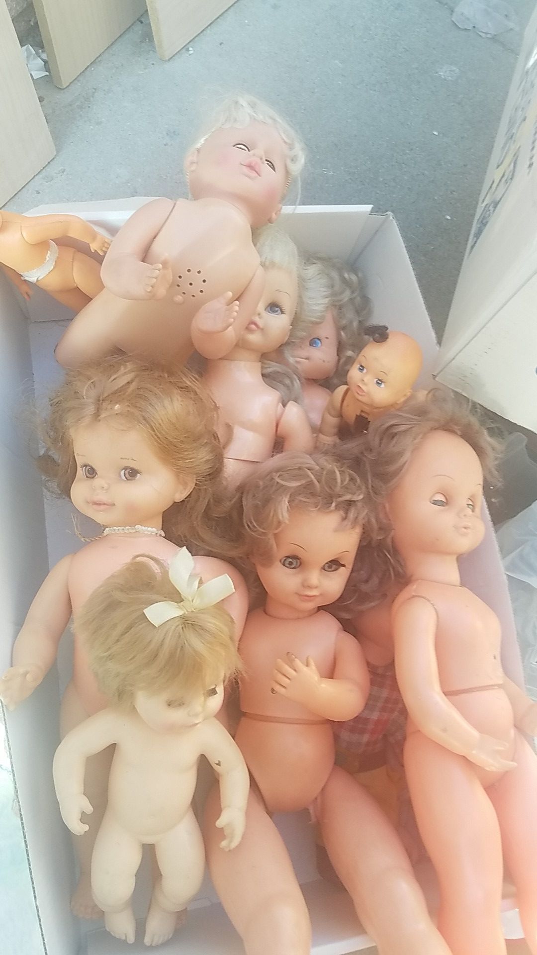 Box of 10 dolls for part.