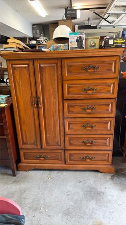 Wood Armoire Dresser with Drawers