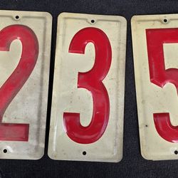 Vintage Metal Gas Station Numbers
