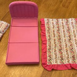 Barbie Bed With Pillows, Comforter And Nightstand 