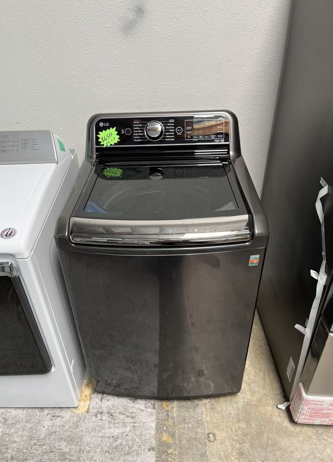 Black lg top load washer 5 5 cubic feet mega capacity fr6 for sale in