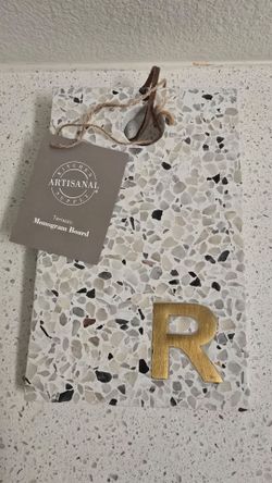 Artisanal Kitchen Supply Terrazzo Monogram "R" Cheese/Charcuterie Board