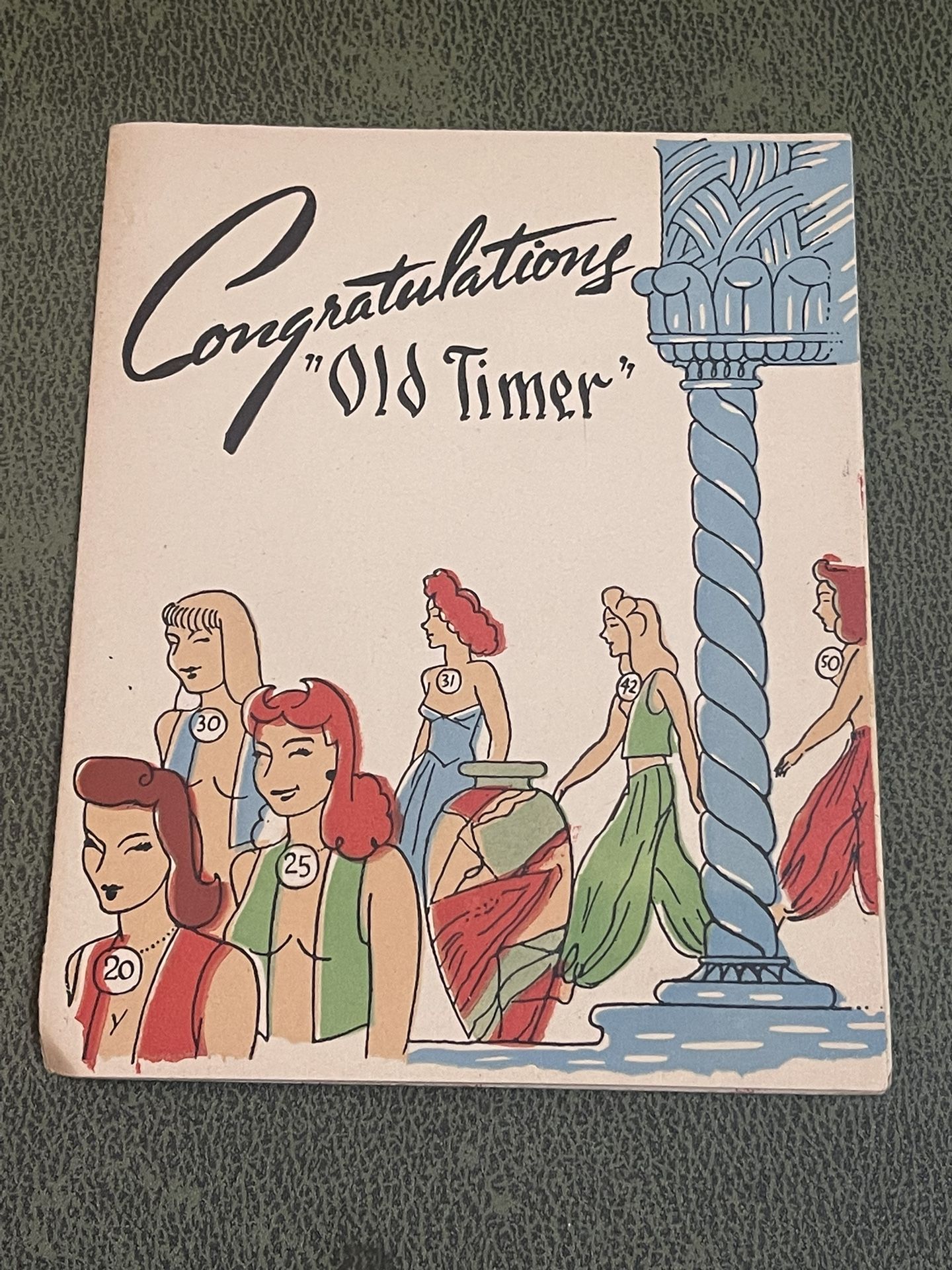 Vintage Congratulations “Old Timer” Birthday Card
