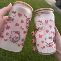 Hello Kitty 16 Oz, Coffee Or Beer Glass. Great Valentines Gift