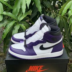 Air Jordan Court Purple 1s Size 9.5
