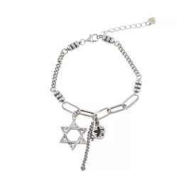 Stainless Steel Star Of David Bracelet 