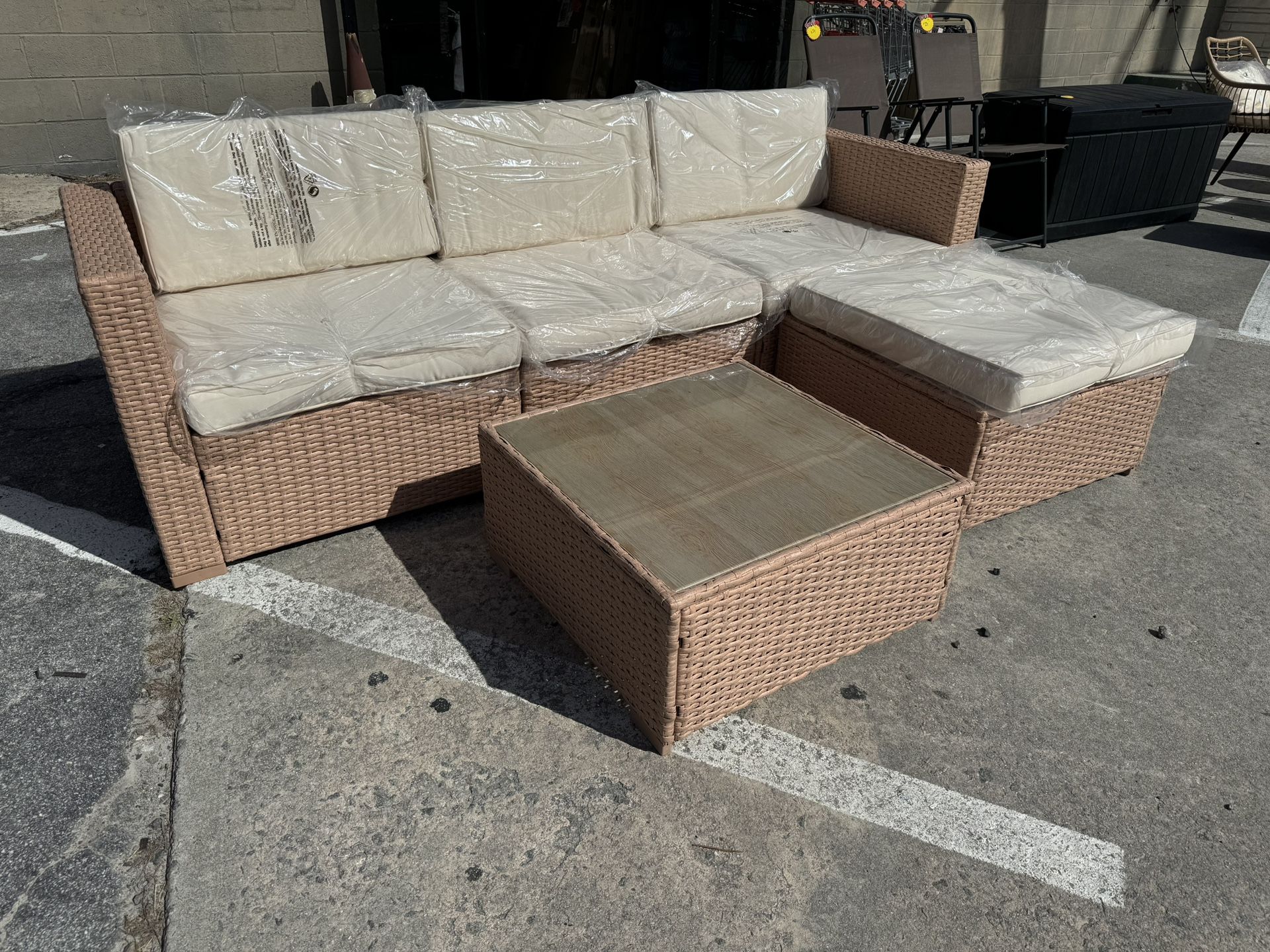 Patio Sectional Outdoor With Table New Comes Fully Assemble