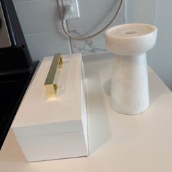 White Jewelry Holder And Candle Holder