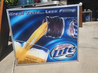 MILLER LITE ML: Motion Light Box Wall Sign 2006 30"x25"x4"