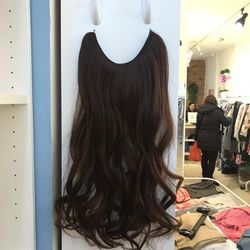 Fish line band halo hair extension 