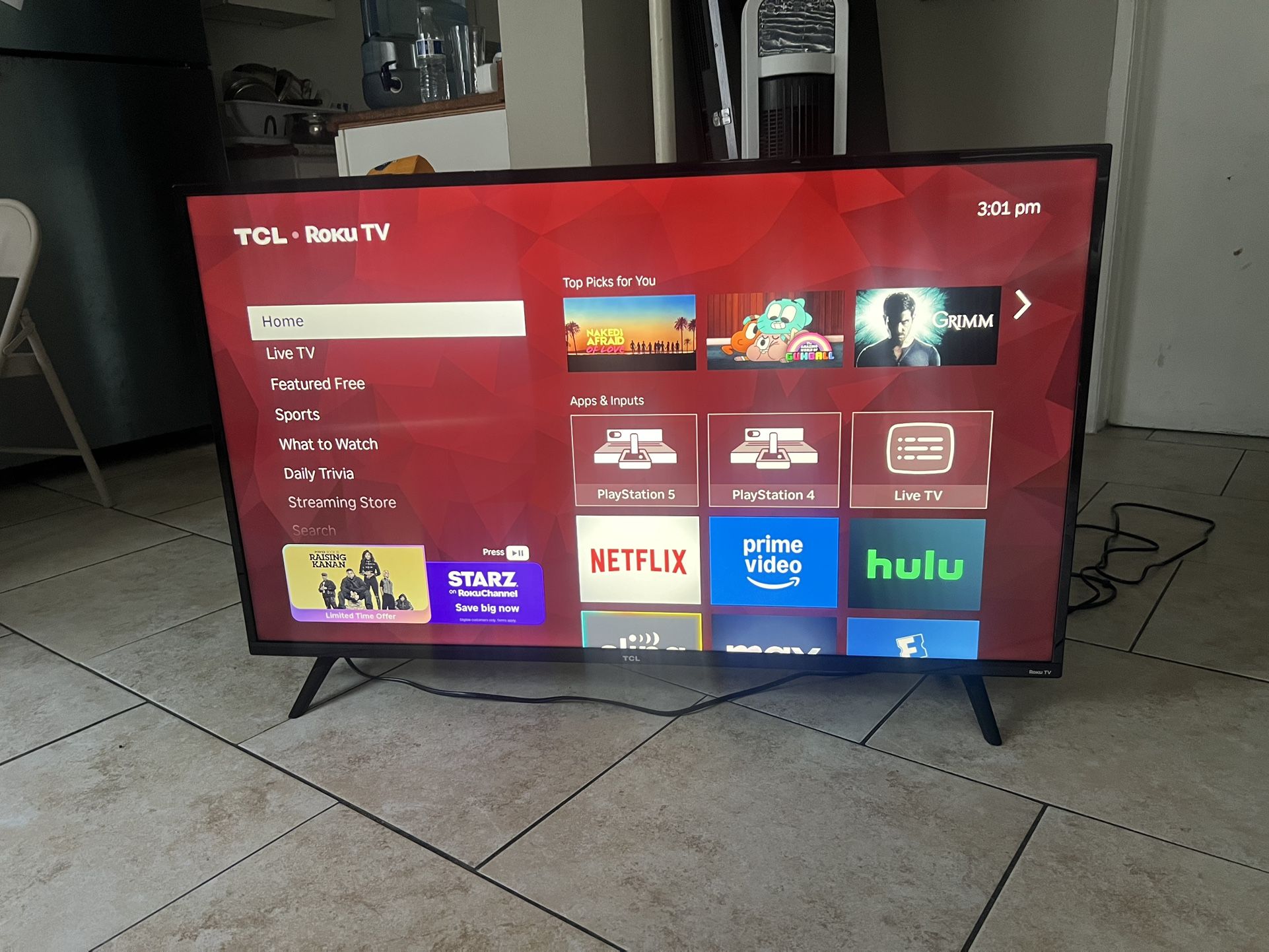 50 Inch 4K Roku TCL Smart TV