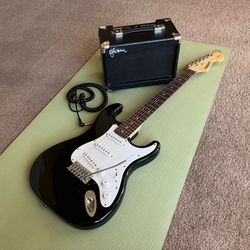 Fender Starcaster Strat Guitar With Amp